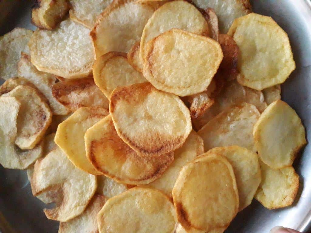 Crispy Potato Chips Fasting Recipe My Dainty Kitchen