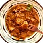 jackfruit curry served on a deep plate