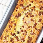 zucchini banana bread in a loaf in on white background