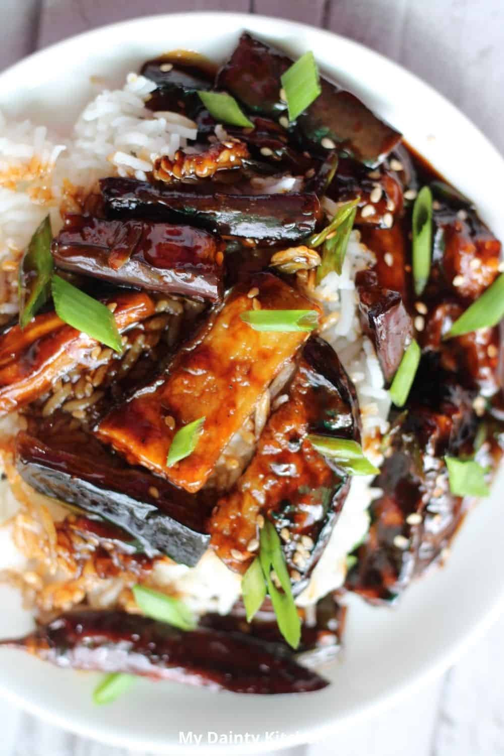 Chinese Eggplant Recipe Szechuan Eggplant My Dainty Kitchen