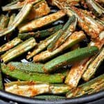 air fryer okra before frying in the basket