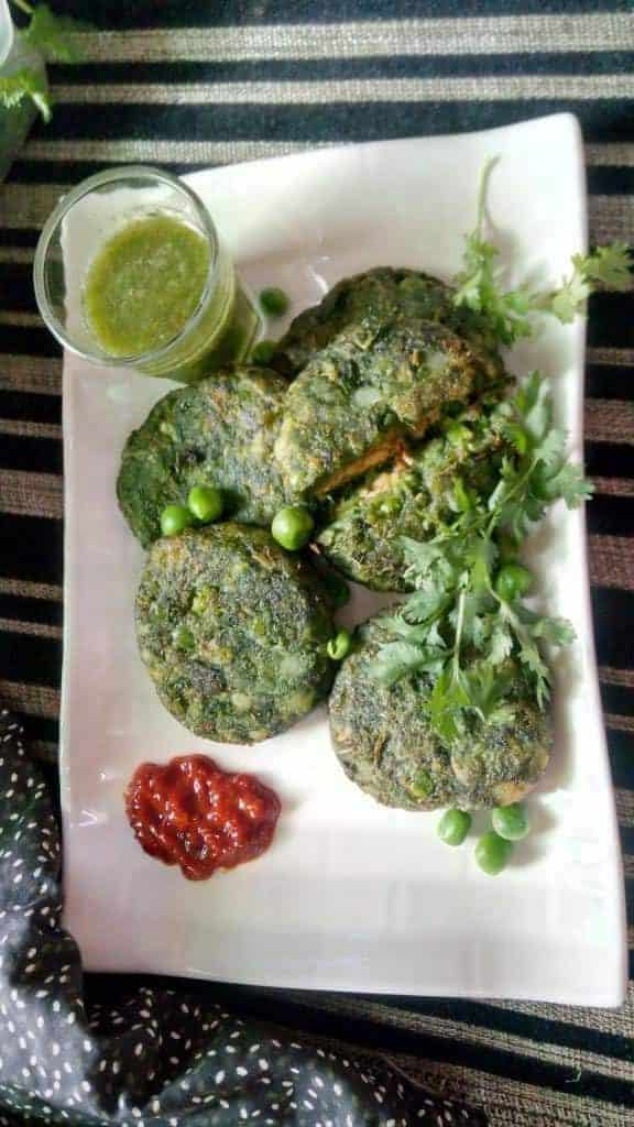 paneer stuffed hara bhara kabab